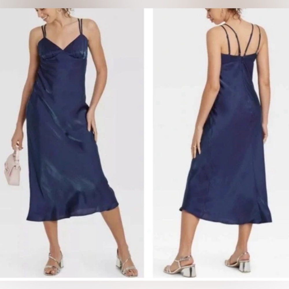 NWT Women’s Iridescent Maxi Slip Dress-Wild Fable Blue/Green Iridescent
